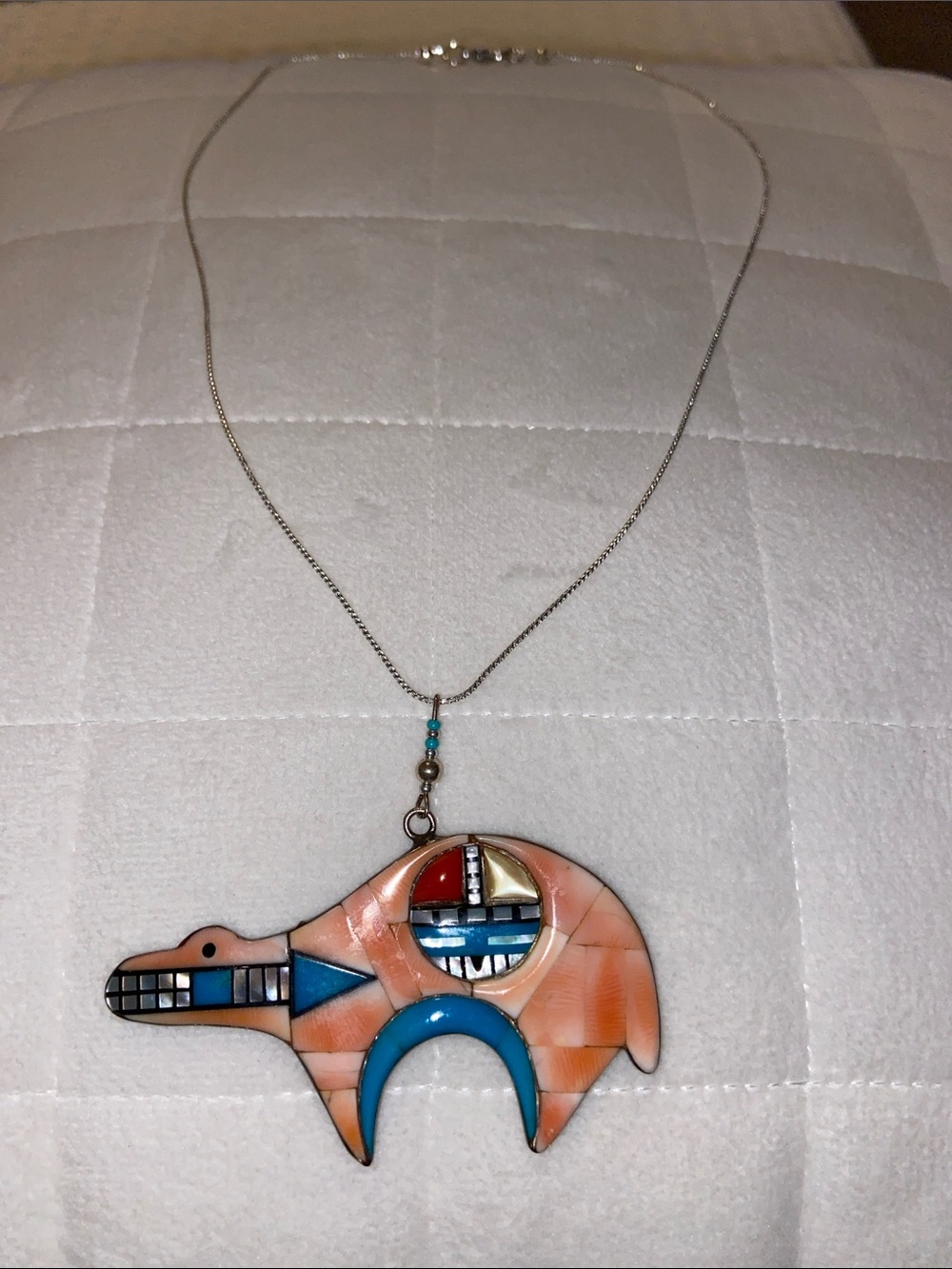 Navajo Sterling Silver Bear Pendant